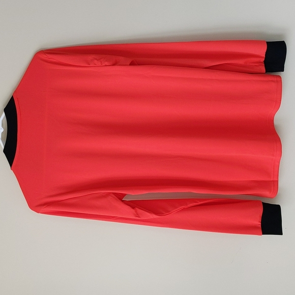 New Adidas Climalite Striped LS Jersey Small Red Orange Black - Picture 9 of 16